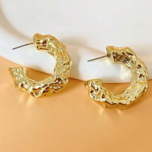 Hilda Gothic Style Gold Hoop Earrings - Image 3